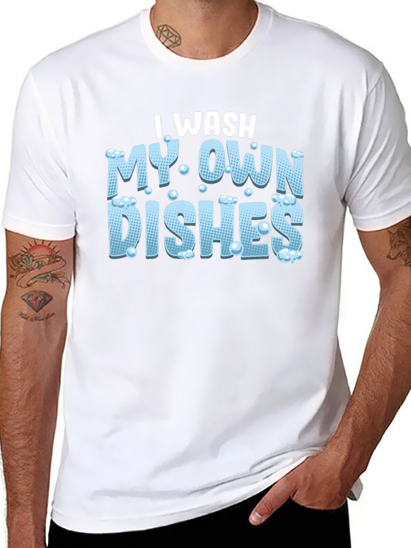 I Wash My Own Dishes Black T-Shirt