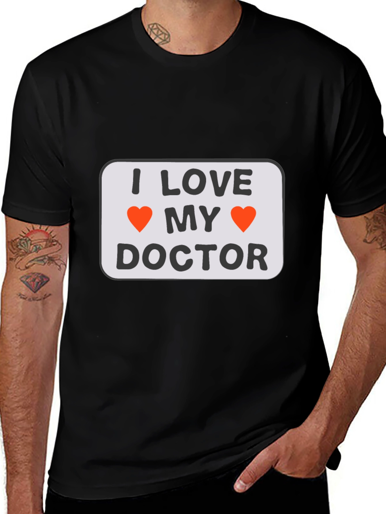 I Love My Doctor T-Shirt - Black
