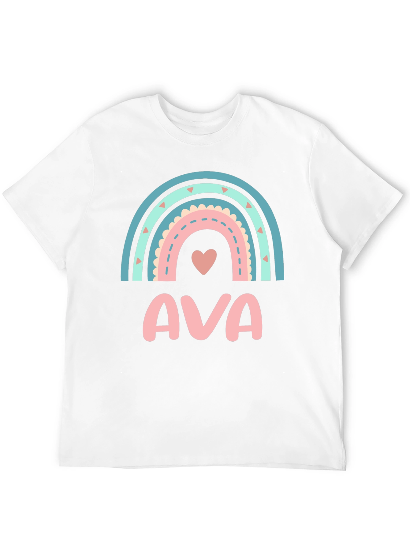 Ava Rainbow Heart Graphic Tee - Black
