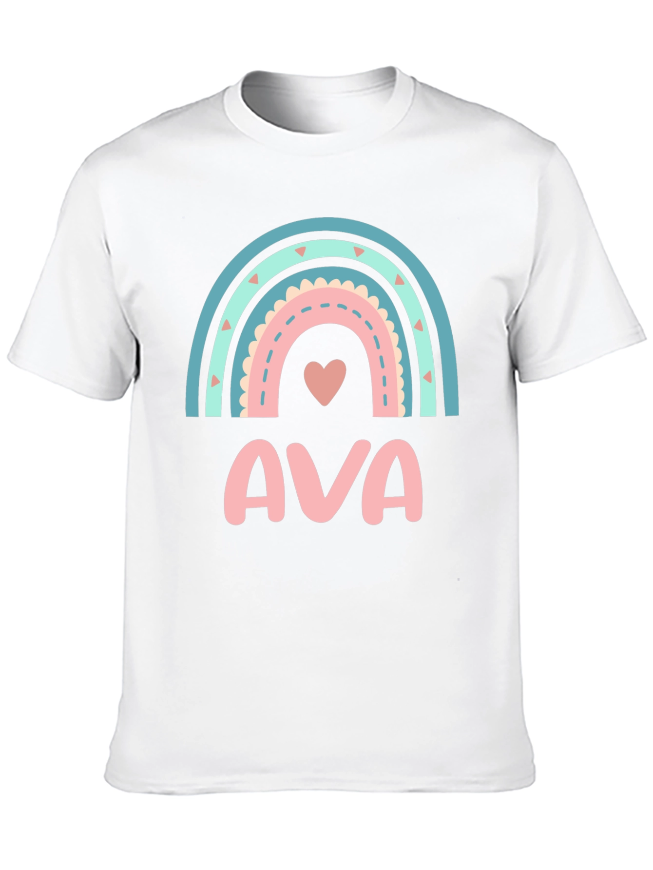 Ava Rainbow Heart Graphic Tee - Black