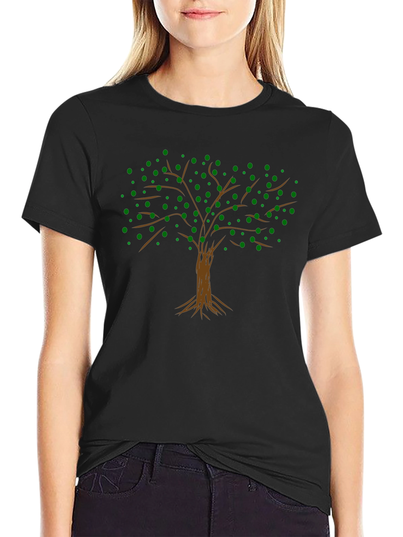 Arboreal Graphic Tee - Black Cotton Tree Design