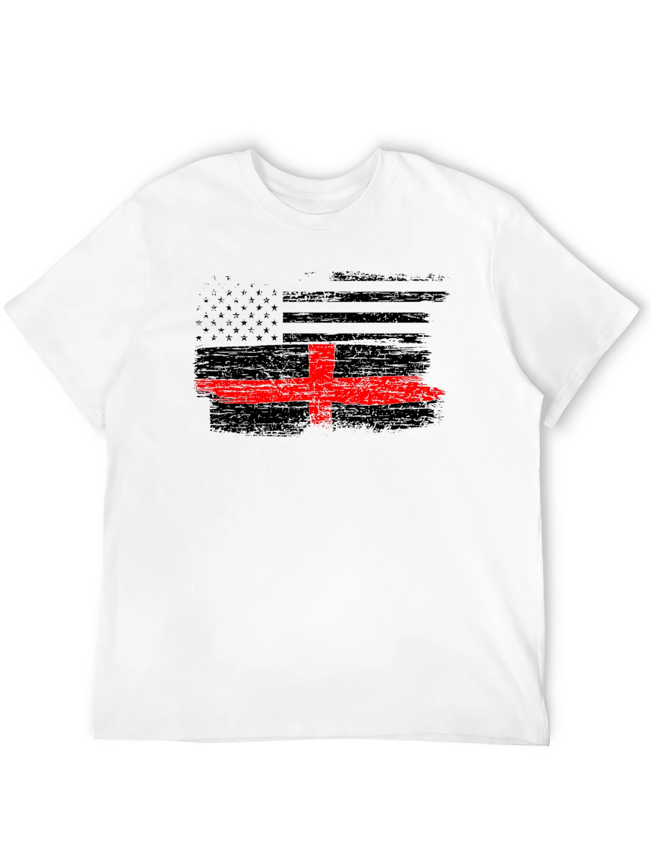 Thin Red Line Flag T-Shirt - Firefighter Support