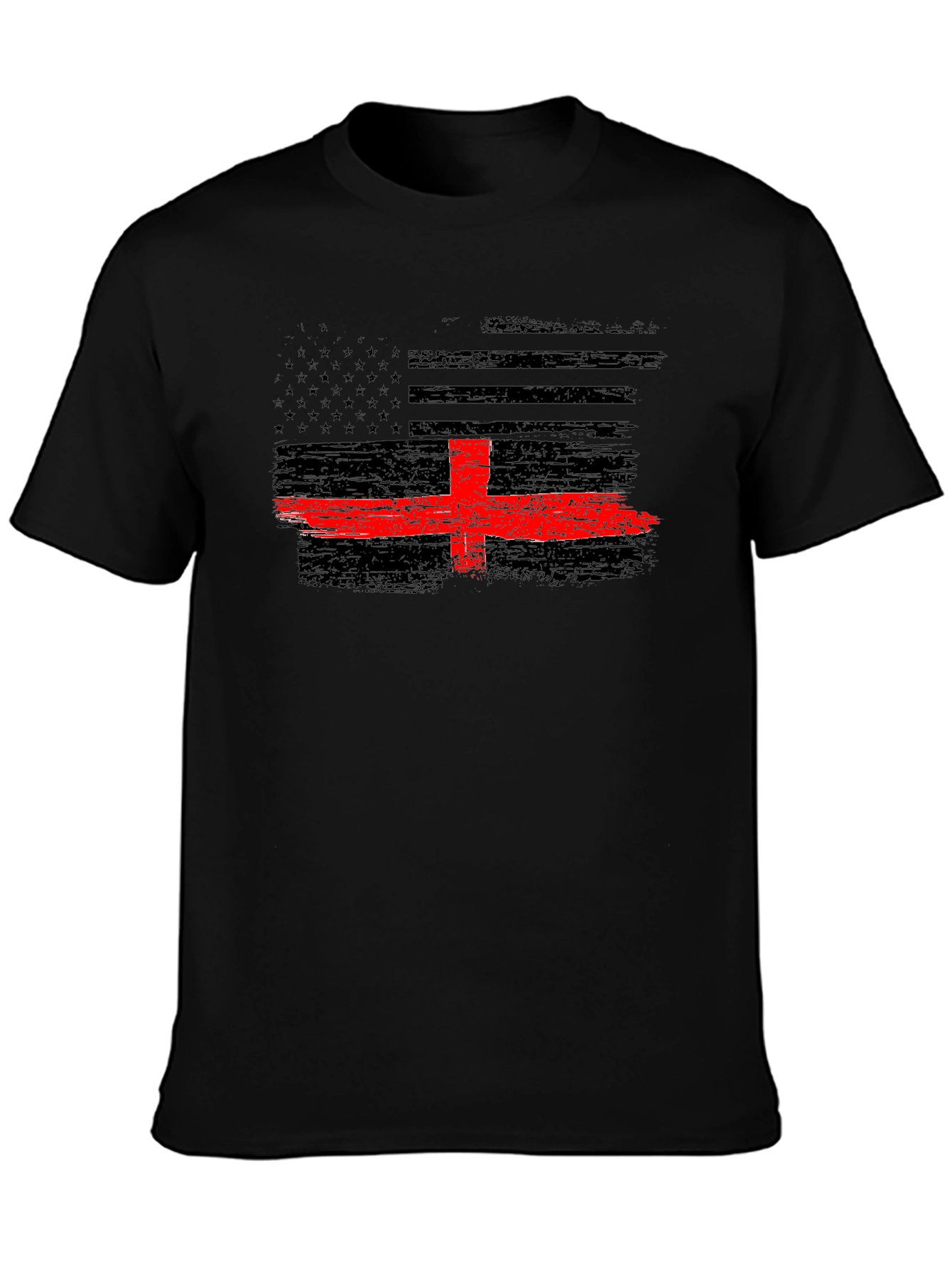 Thin Red Line Flag T-Shirt - Firefighter Support