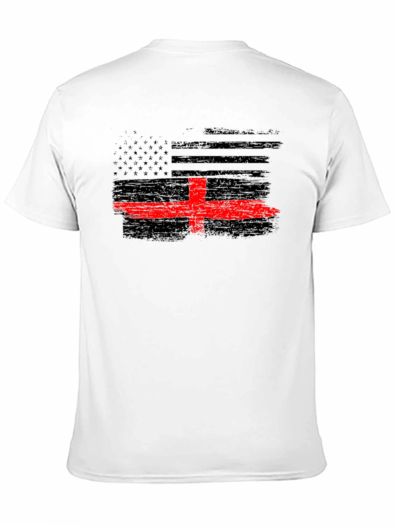 Thin Red Line Flag T-Shirt - Firefighter Support