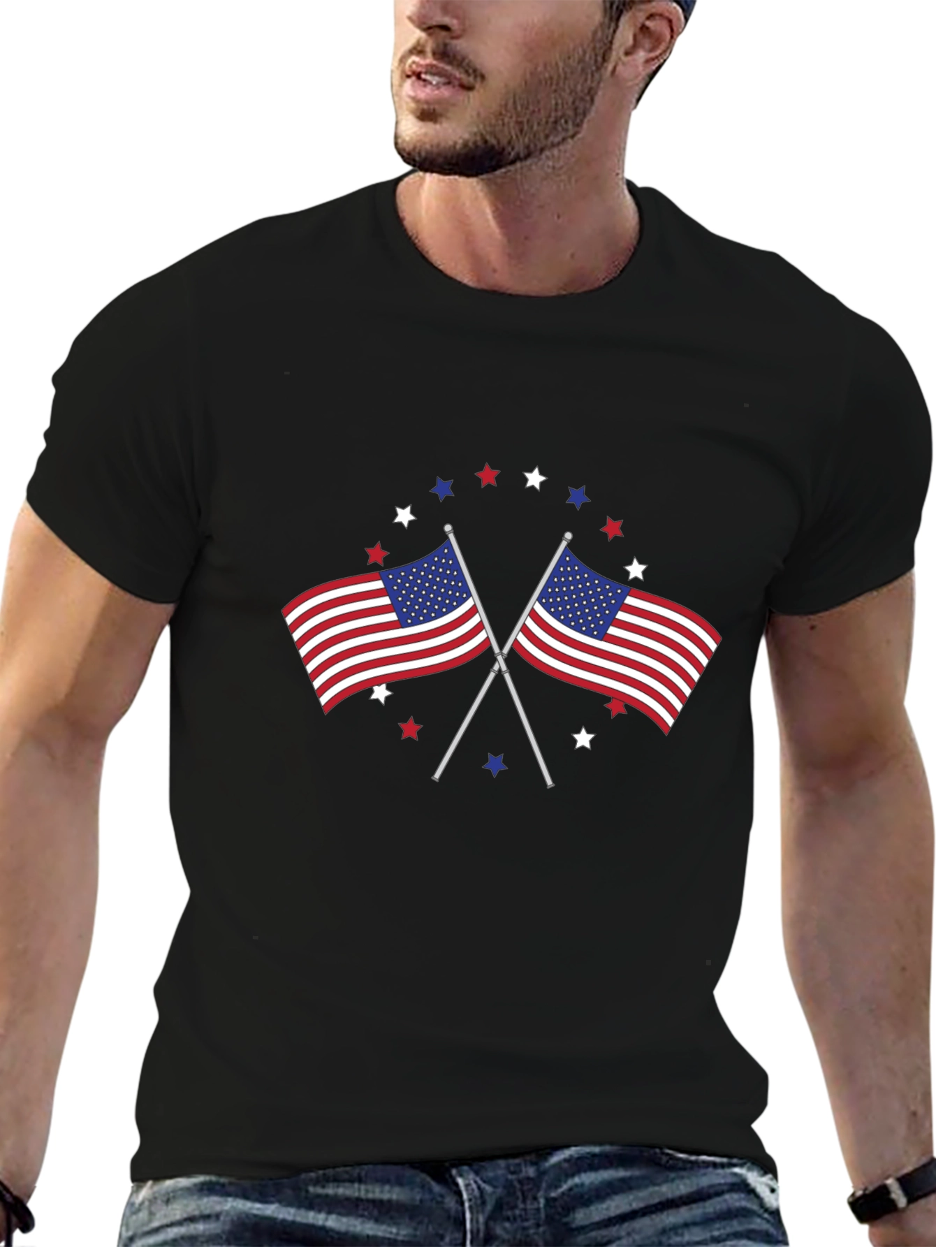 Patriotic USA Flag Stars T-Shirt - Unisex