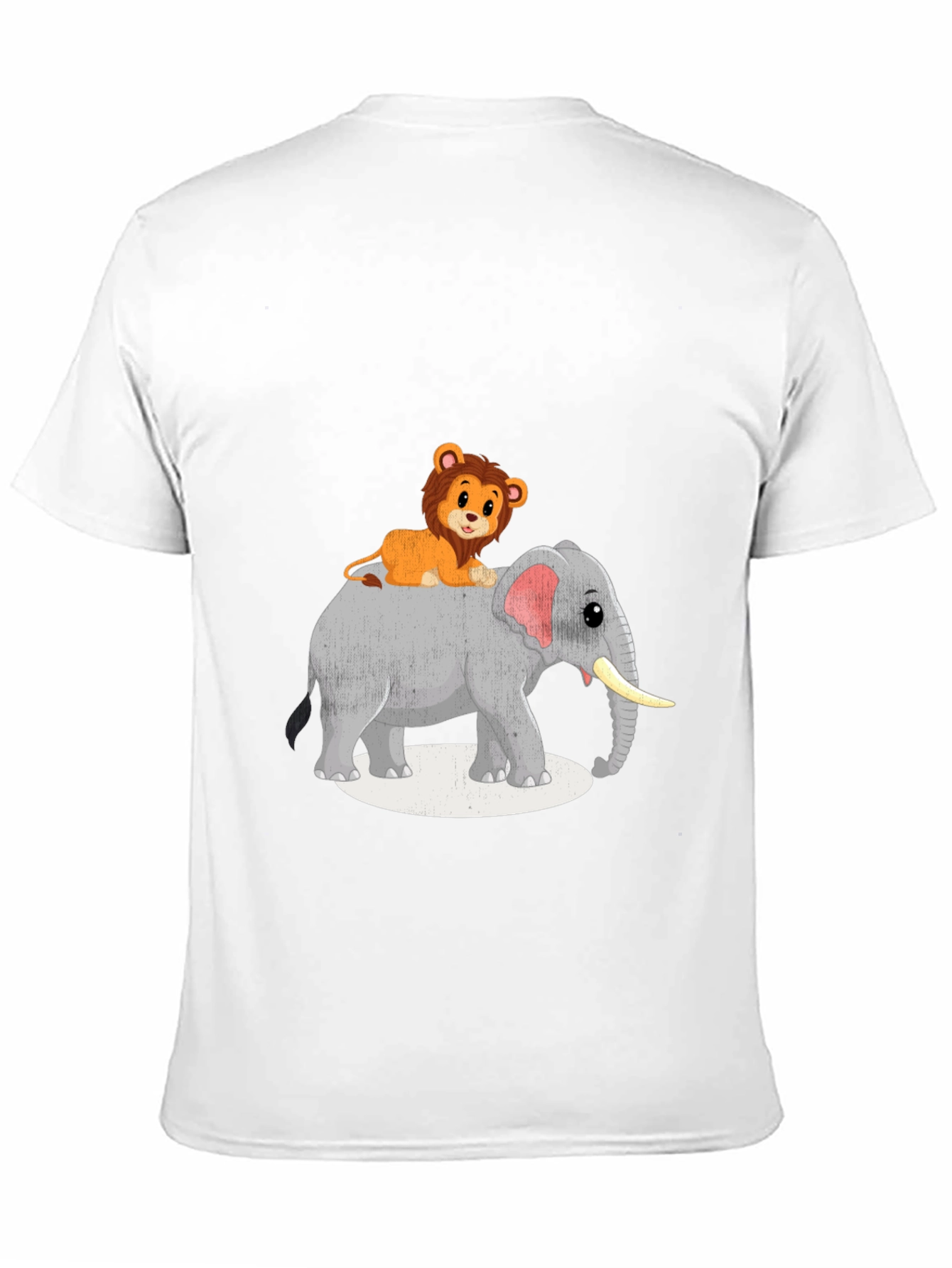 Lion Riding Elephant Graphic T-Shirt - Black
