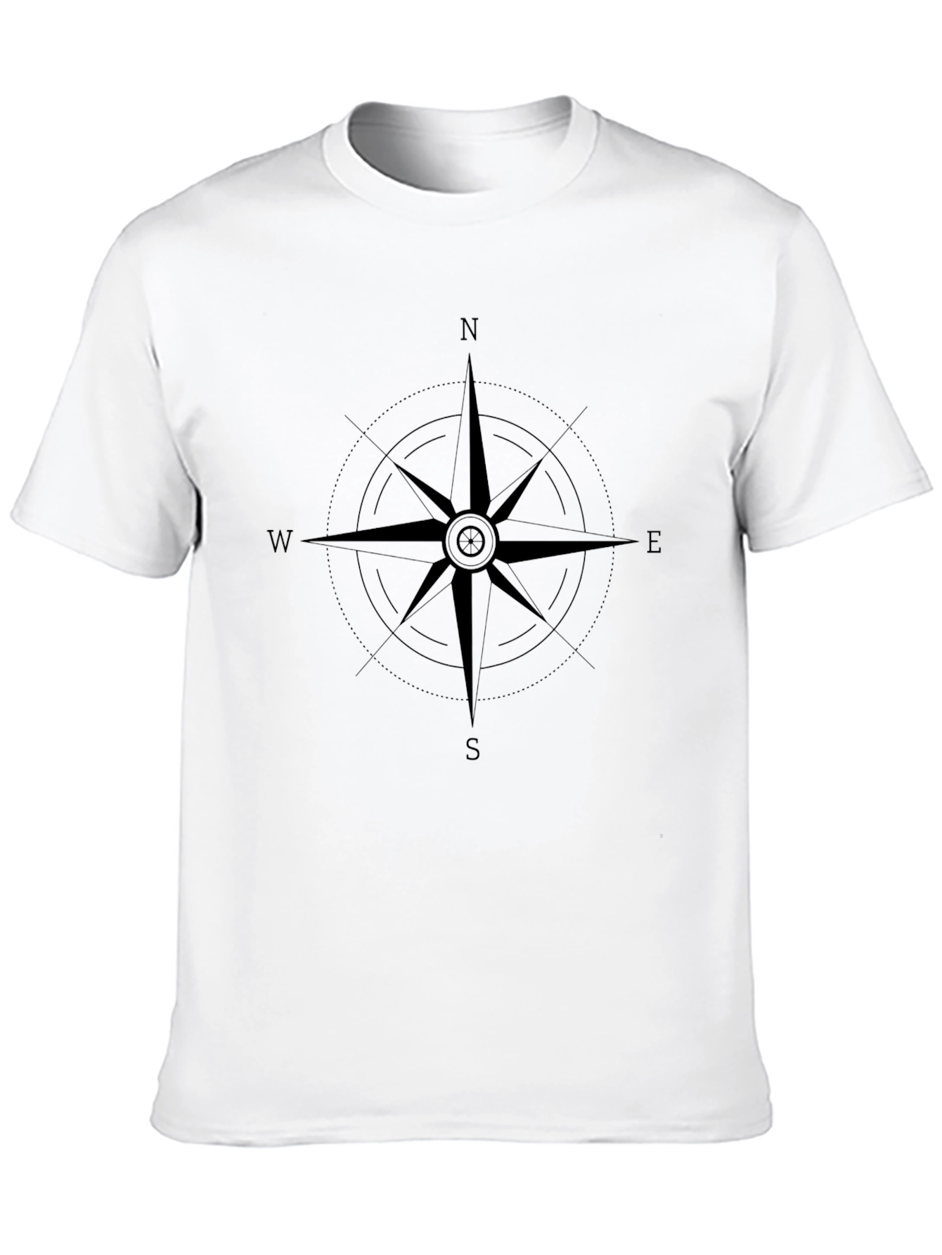 Compass Rose Graphic Tee - Black Cotton T-Shirt