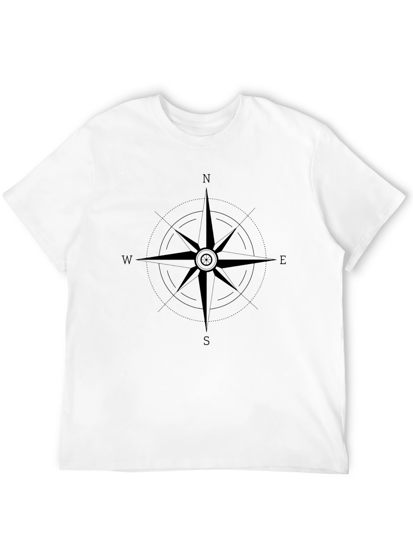 Compass Rose Graphic Tee - Black Cotton T-Shirt