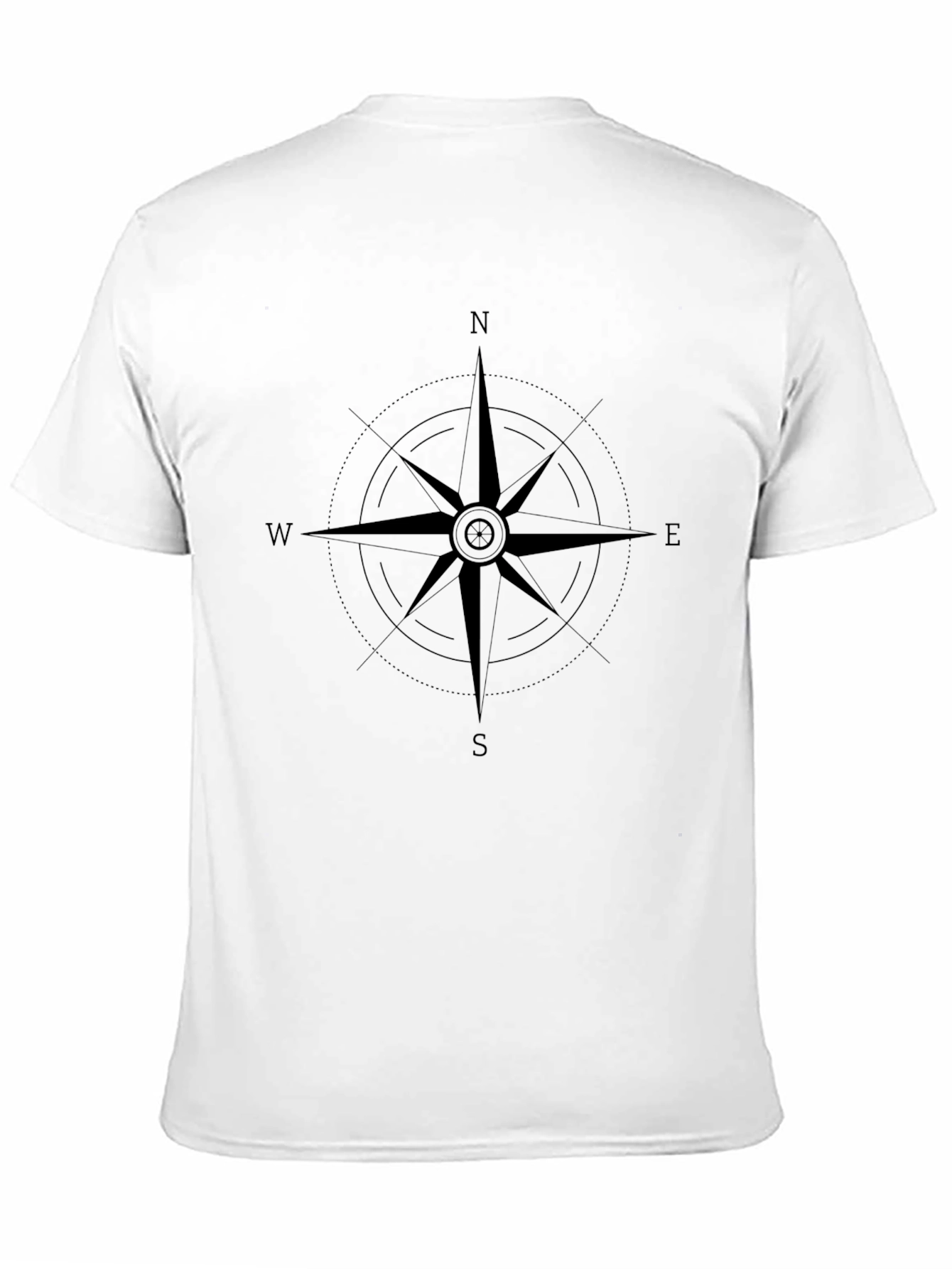 Compass Rose Graphic Tee - Black Cotton T-Shirt