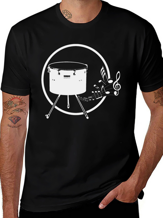Drum & Music Notes Graphic T-Shirt