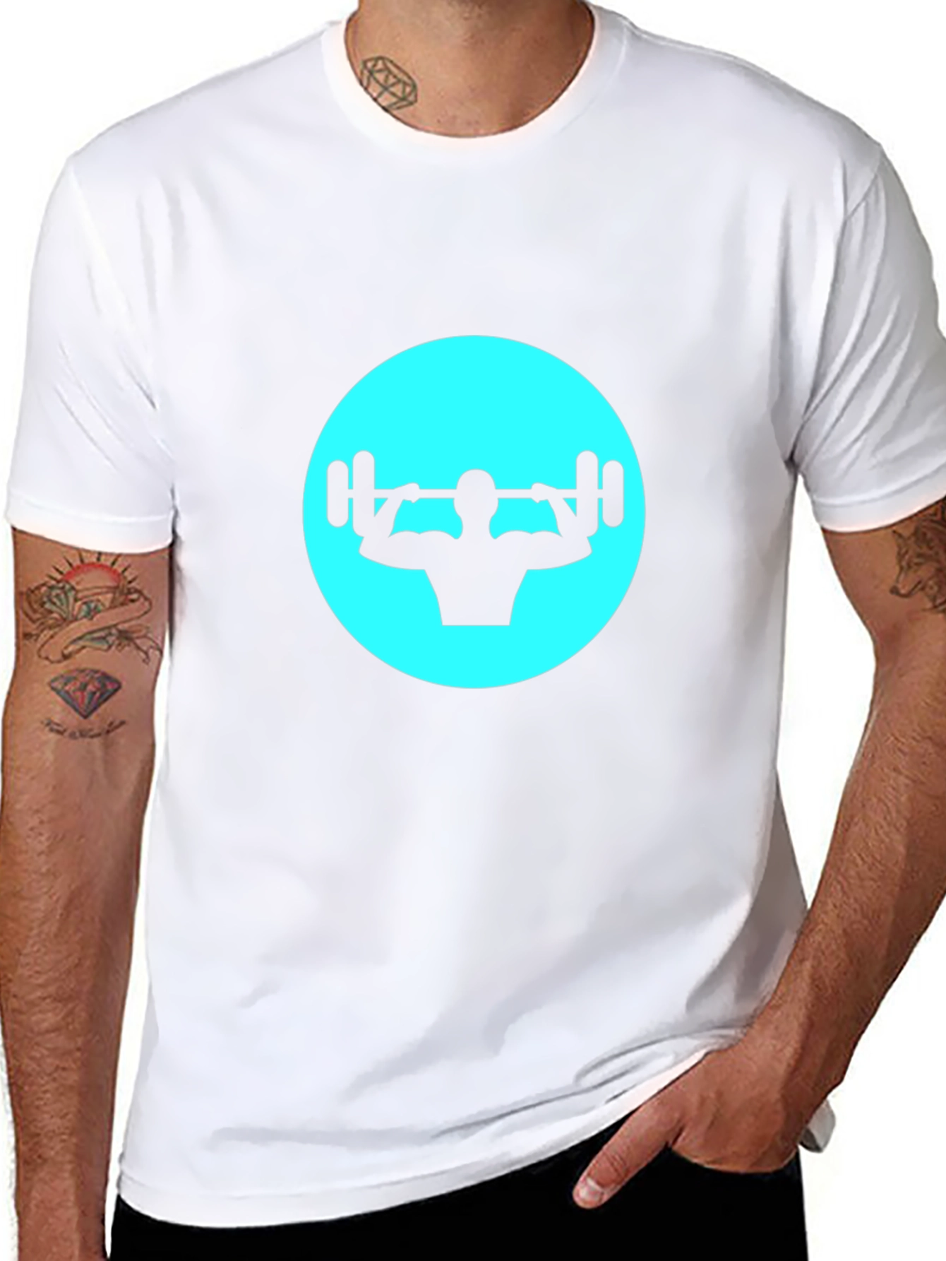 Gym Workout T-Shirt - Black Weightlifting Design