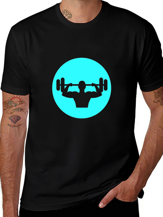 Gym Workout T-Shirt - Black Weightlifting Design