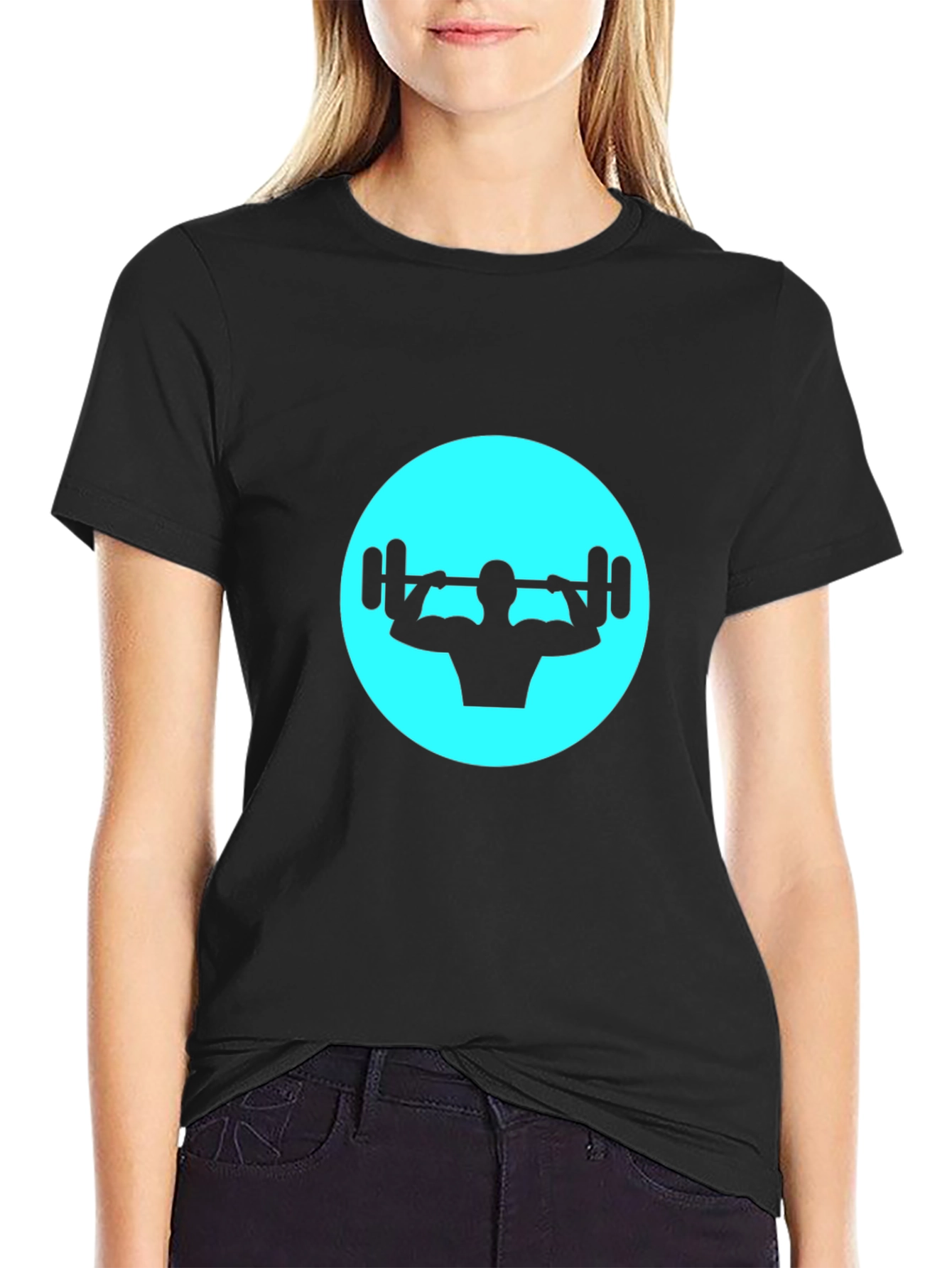 Gym Workout T-Shirt - Black Weightlifting Design