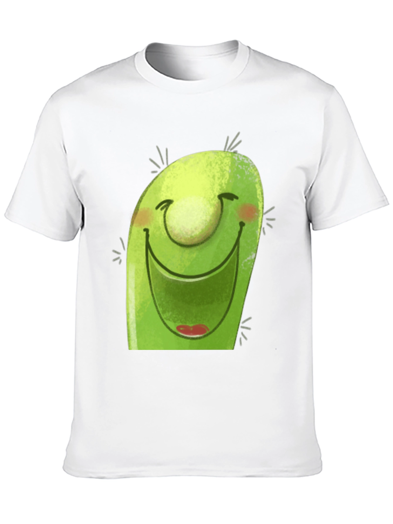 Smiling Avocado Cartoon Black T-Shirt