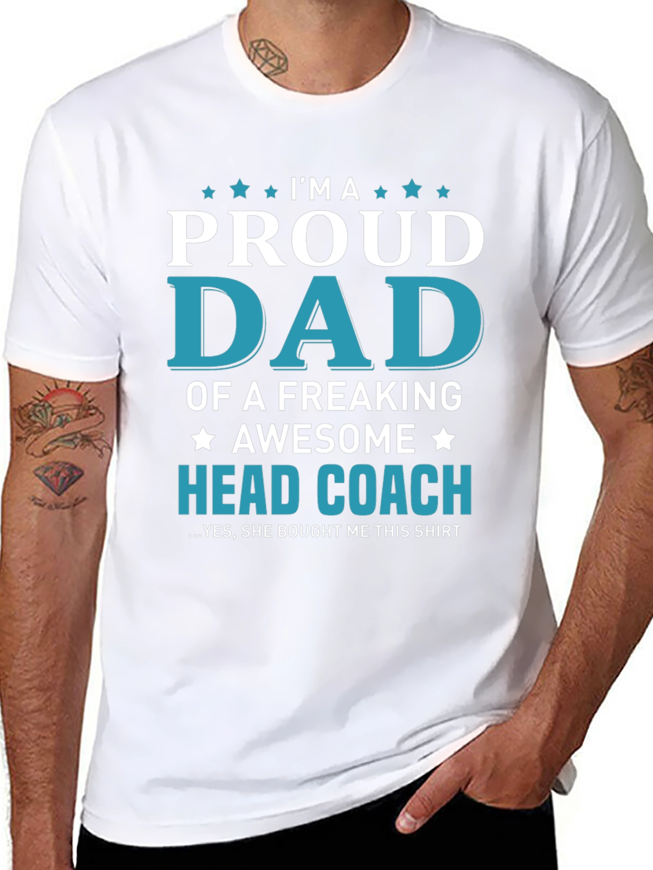 Proud Dad Head Coach Graphic T-Shirt