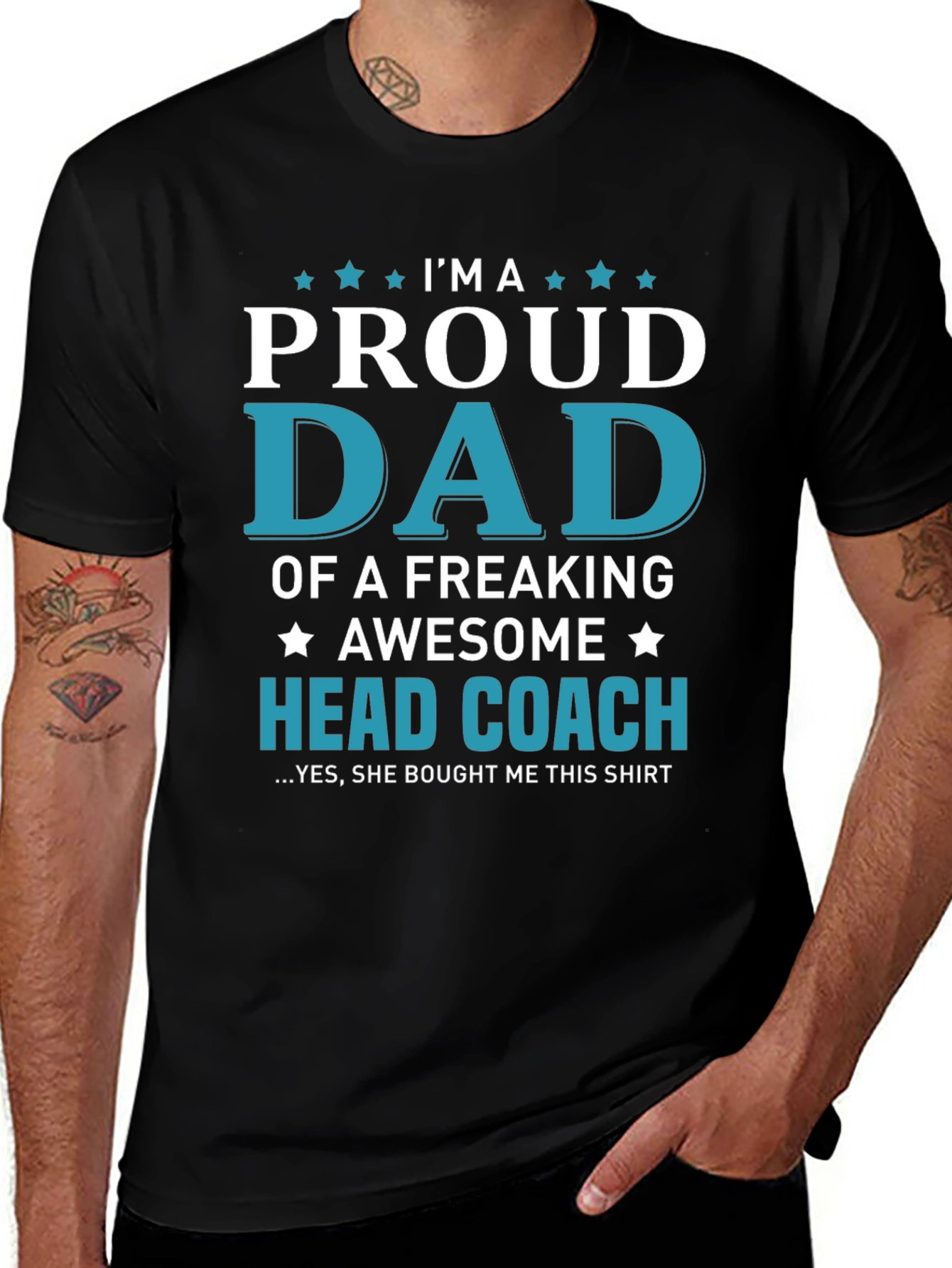 Proud Dad Head Coach Graphic T-Shirt