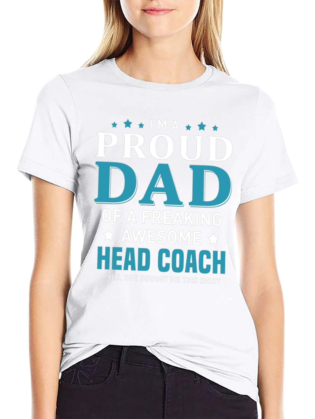 Proud Dad Head Coach Graphic T-Shirt