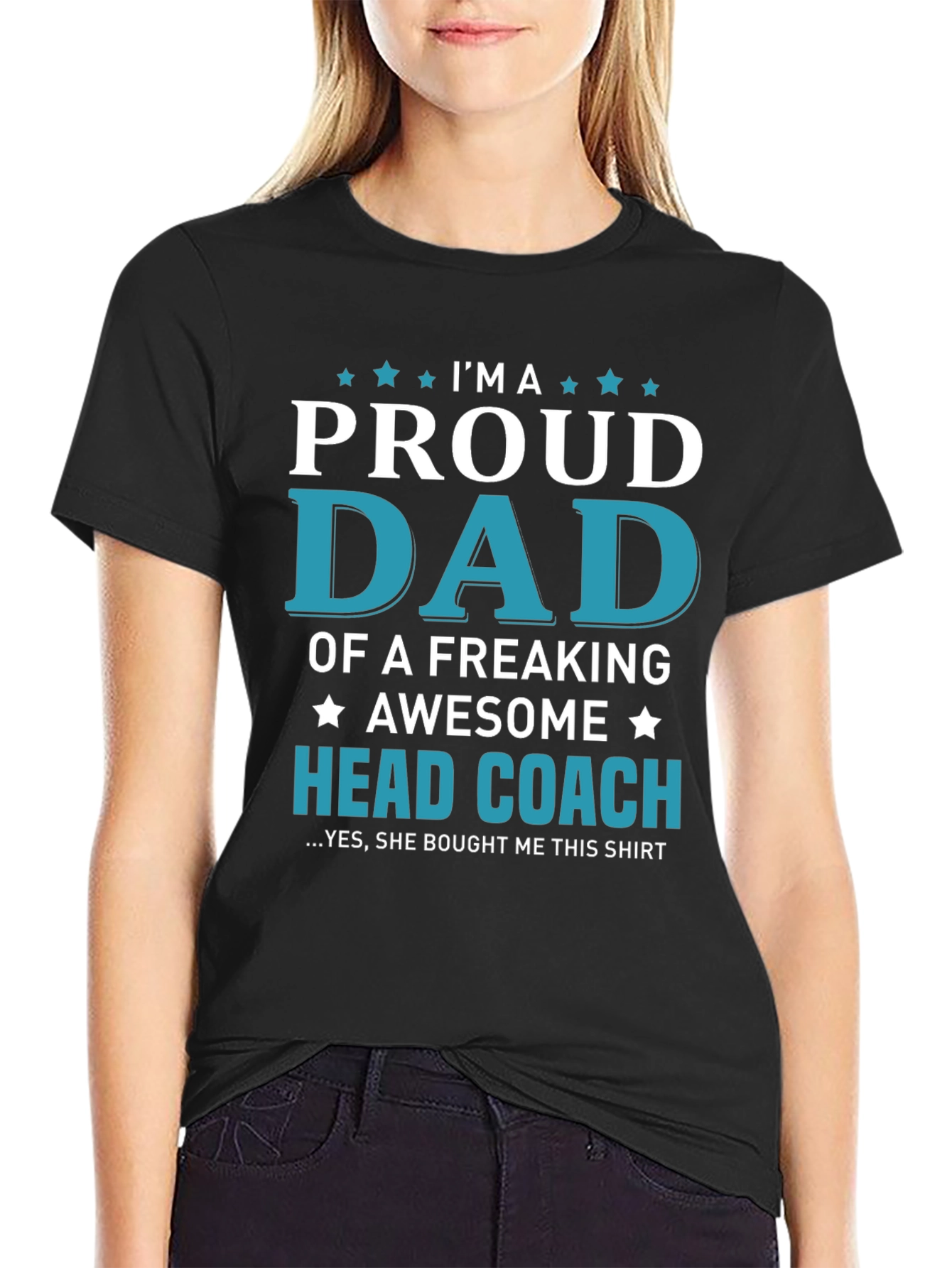 Proud Dad Head Coach Graphic T-Shirt