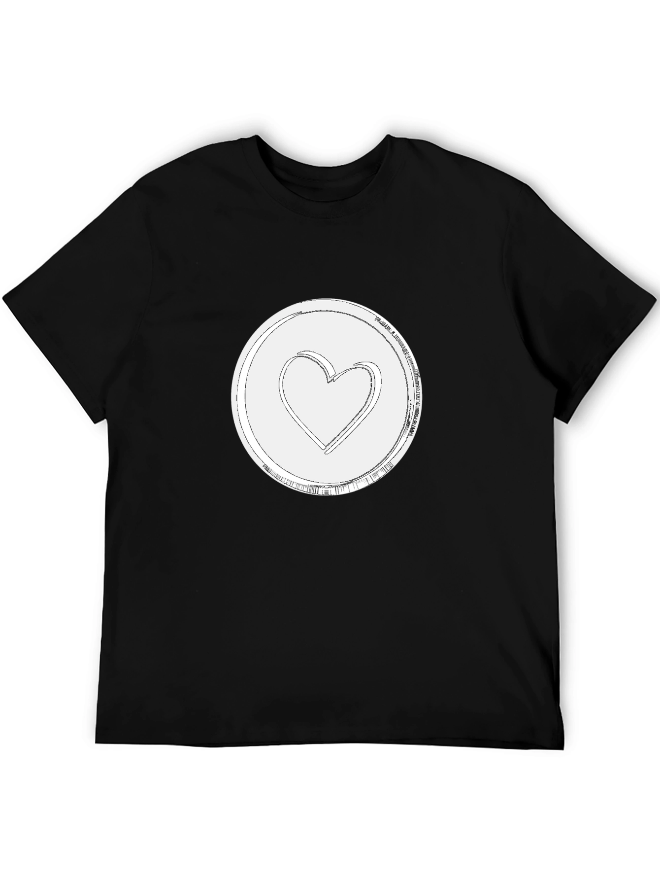 Heart Token Graphic Tee - Stylish Black T-Shirt