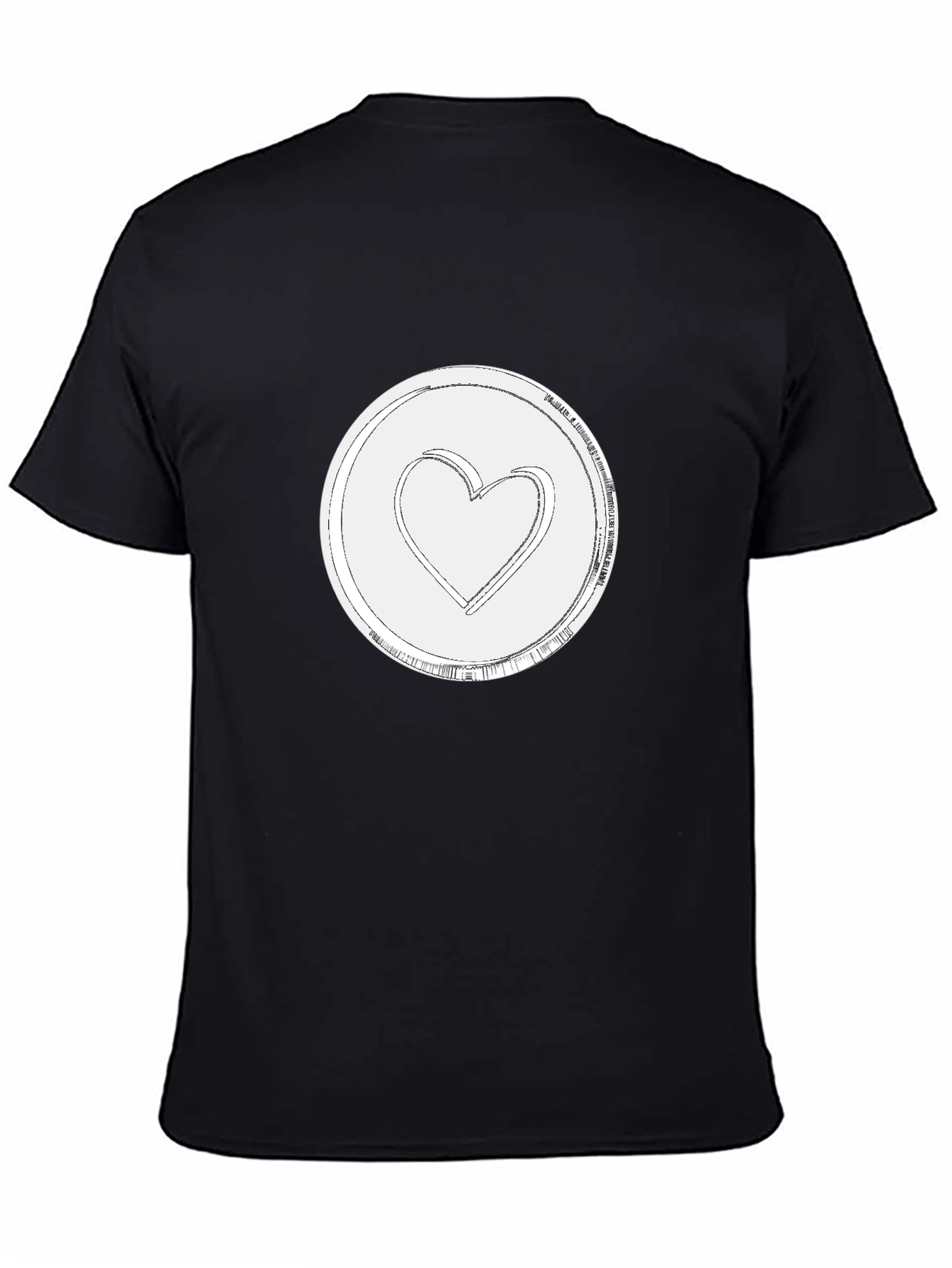 Heart Token Graphic Tee - Stylish Black T-Shirt