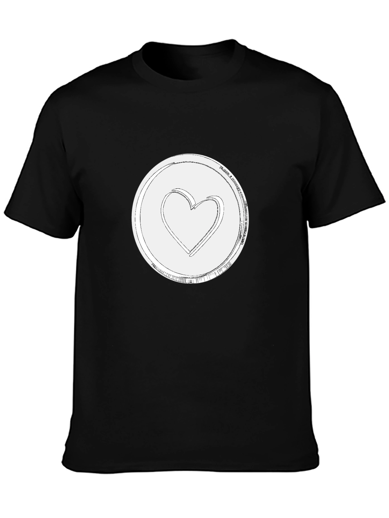 Heart Token Graphic Tee - Stylish Black T-Shirt