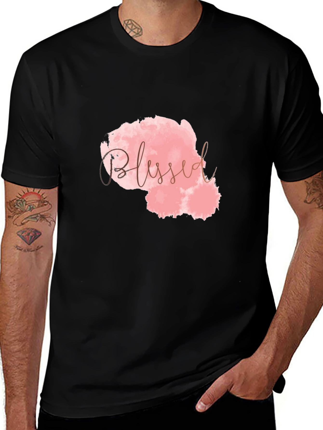 Blessed Graphic Print Black T-Shirt