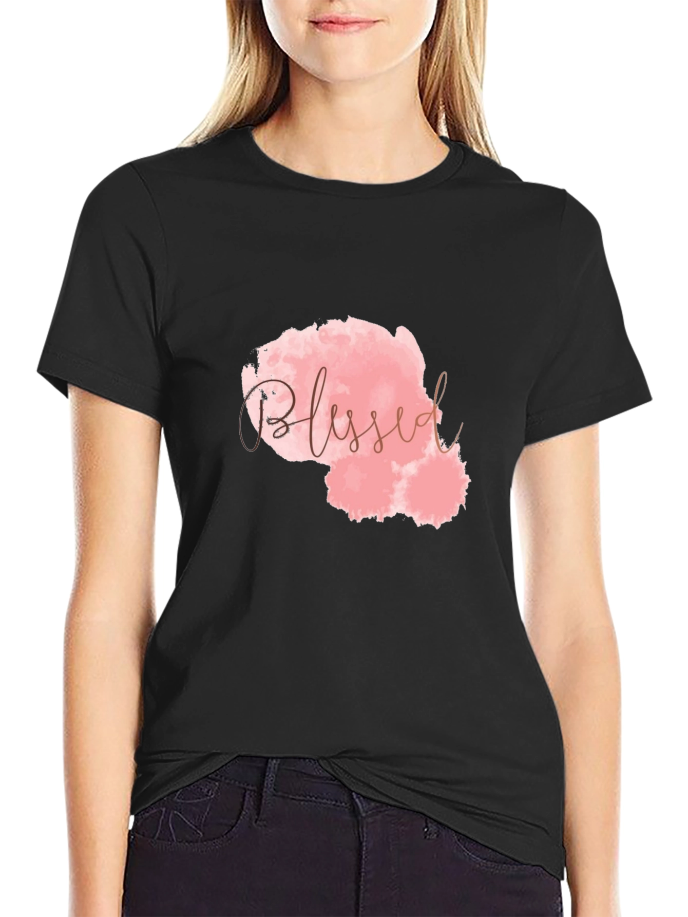 Blessed Graphic Print Black T-Shirt