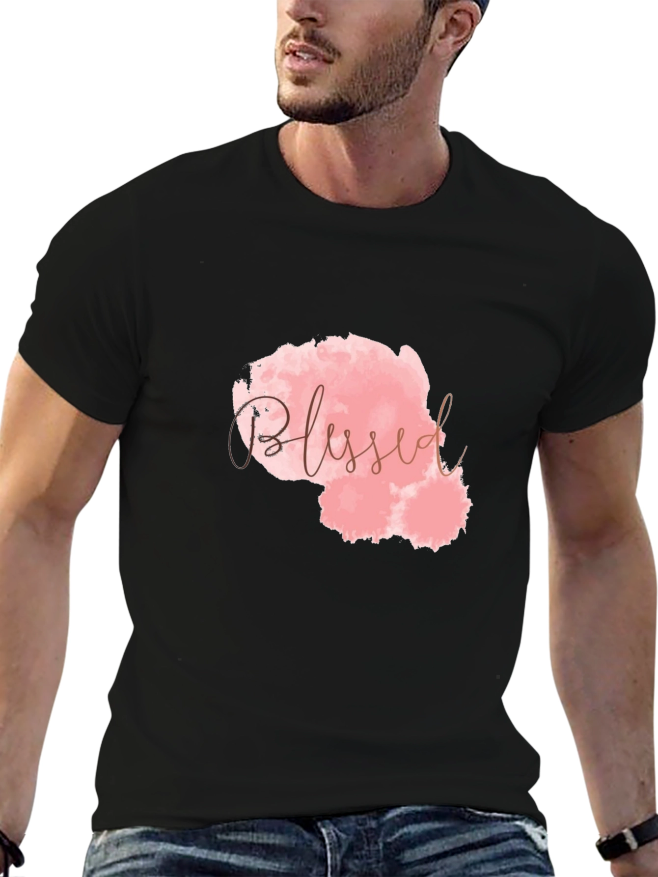 Blessed Graphic Print Black T-Shirt