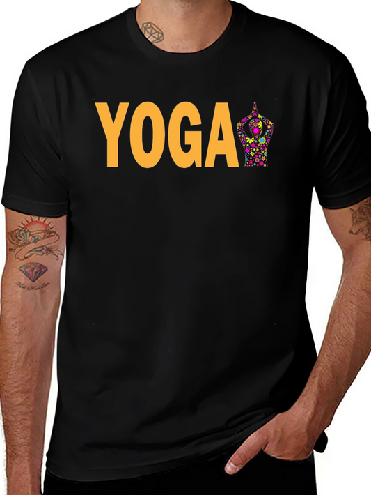 Yoga Flower Pose Graphic T-Shirt - Black