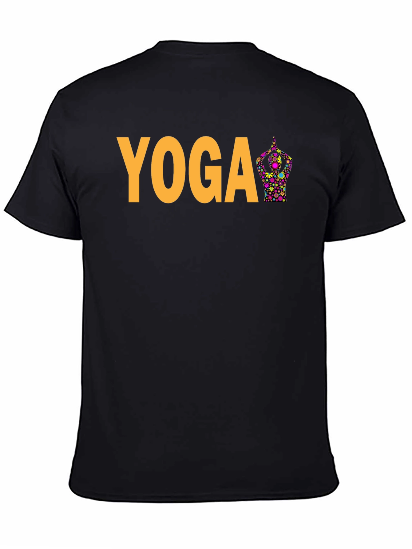 Yoga Flower Pose Graphic T-Shirt - Black