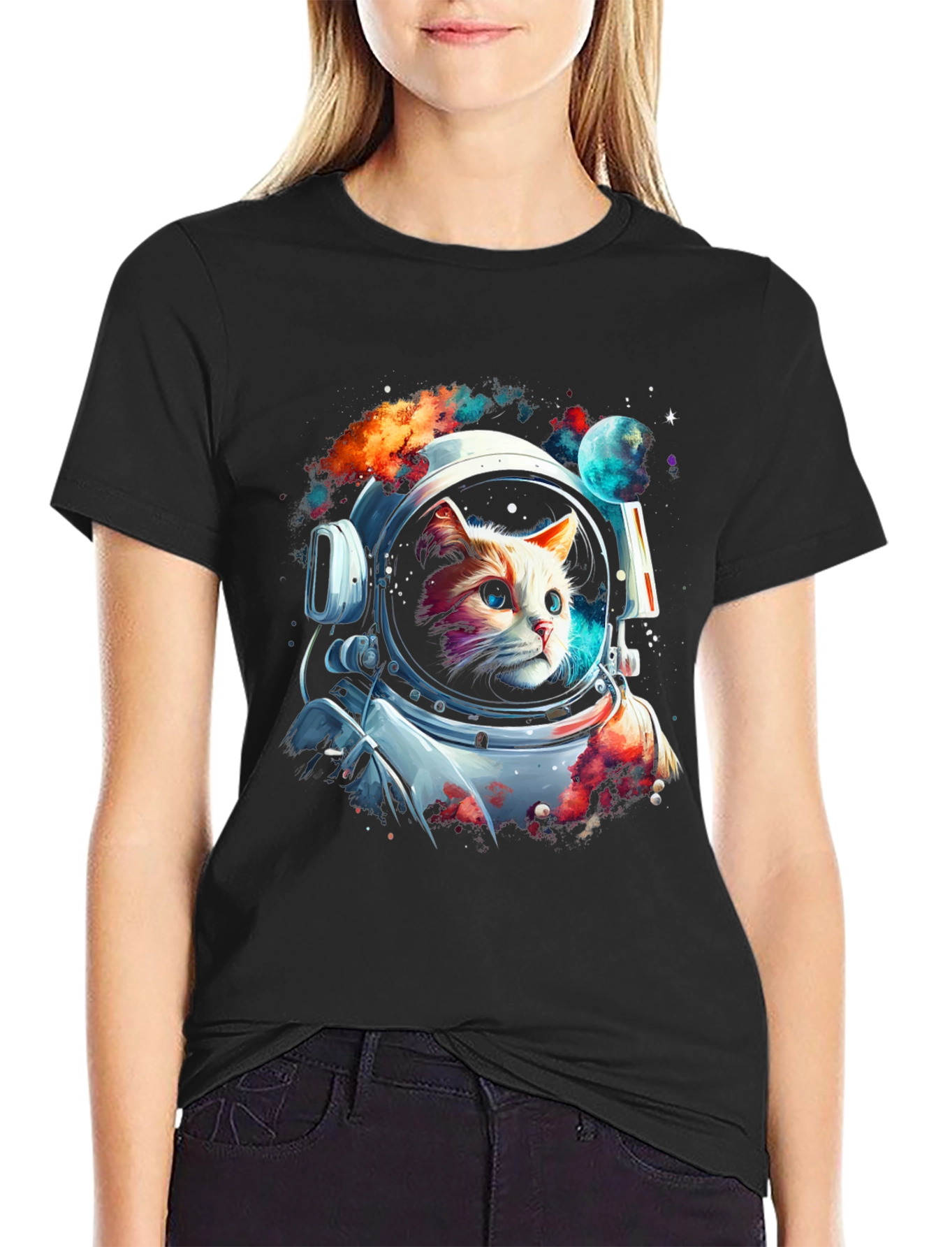 Cosmic Cat Astronaut T-Shirt