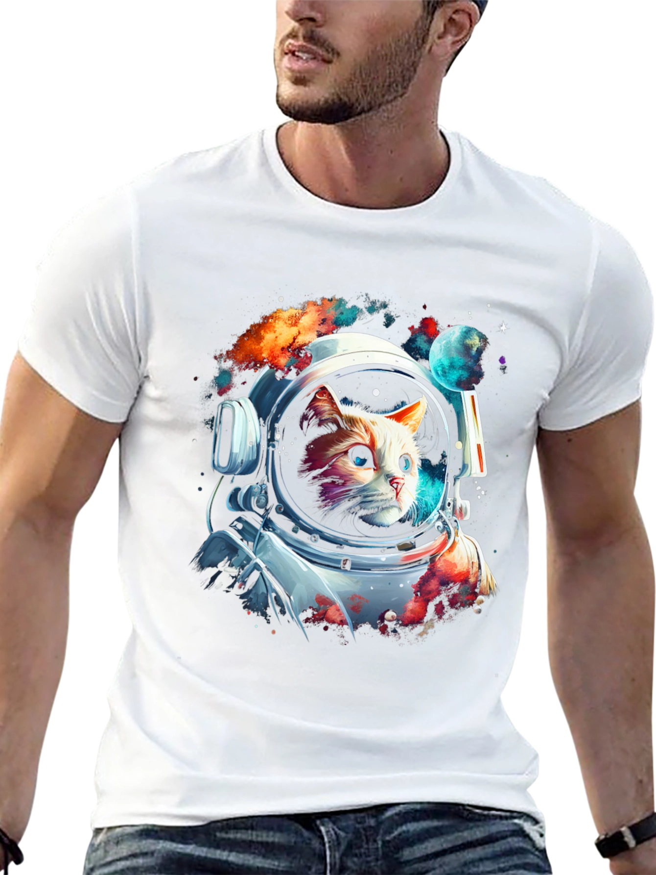 Cosmic Cat Astronaut T-Shirt