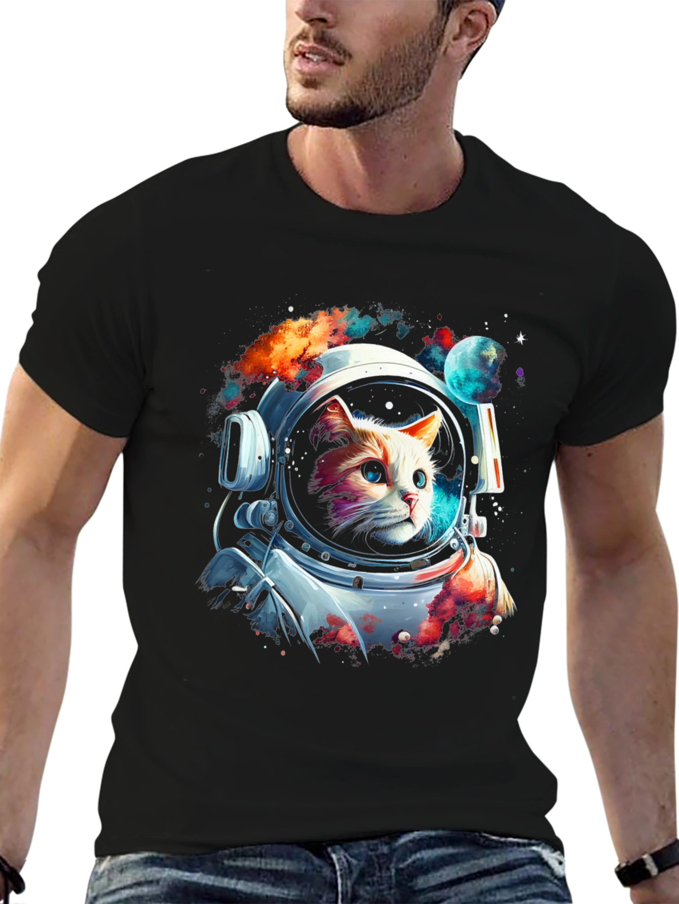 Cosmic Cat Astronaut T-Shirt