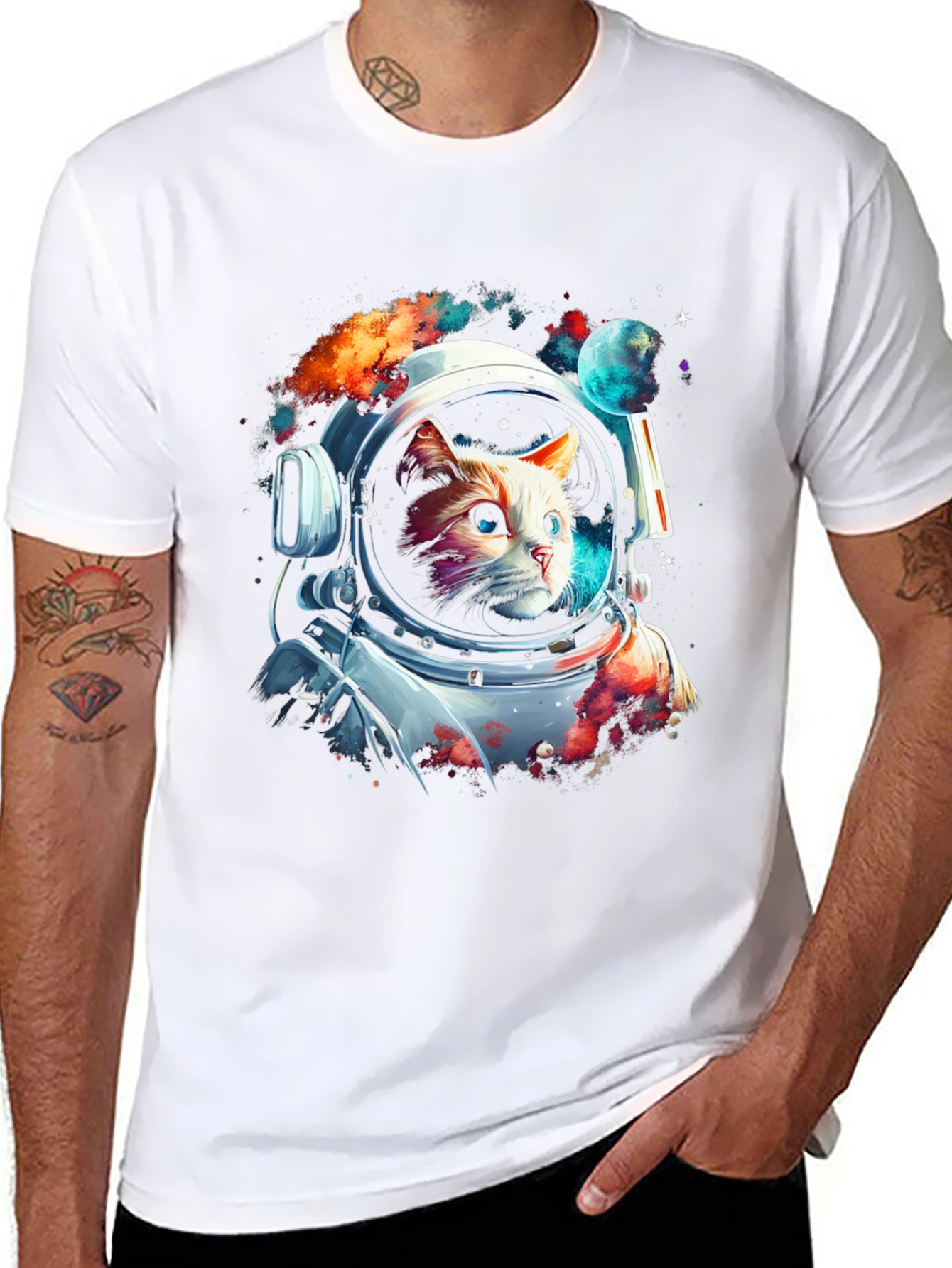 Cosmic Cat Astronaut T-Shirt