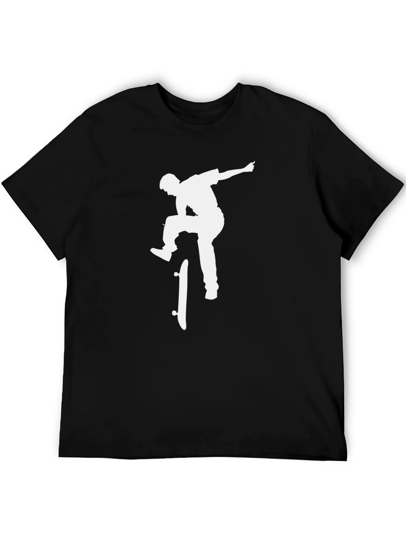 Skateboarder Graphic Tee - Black Cotton Blend