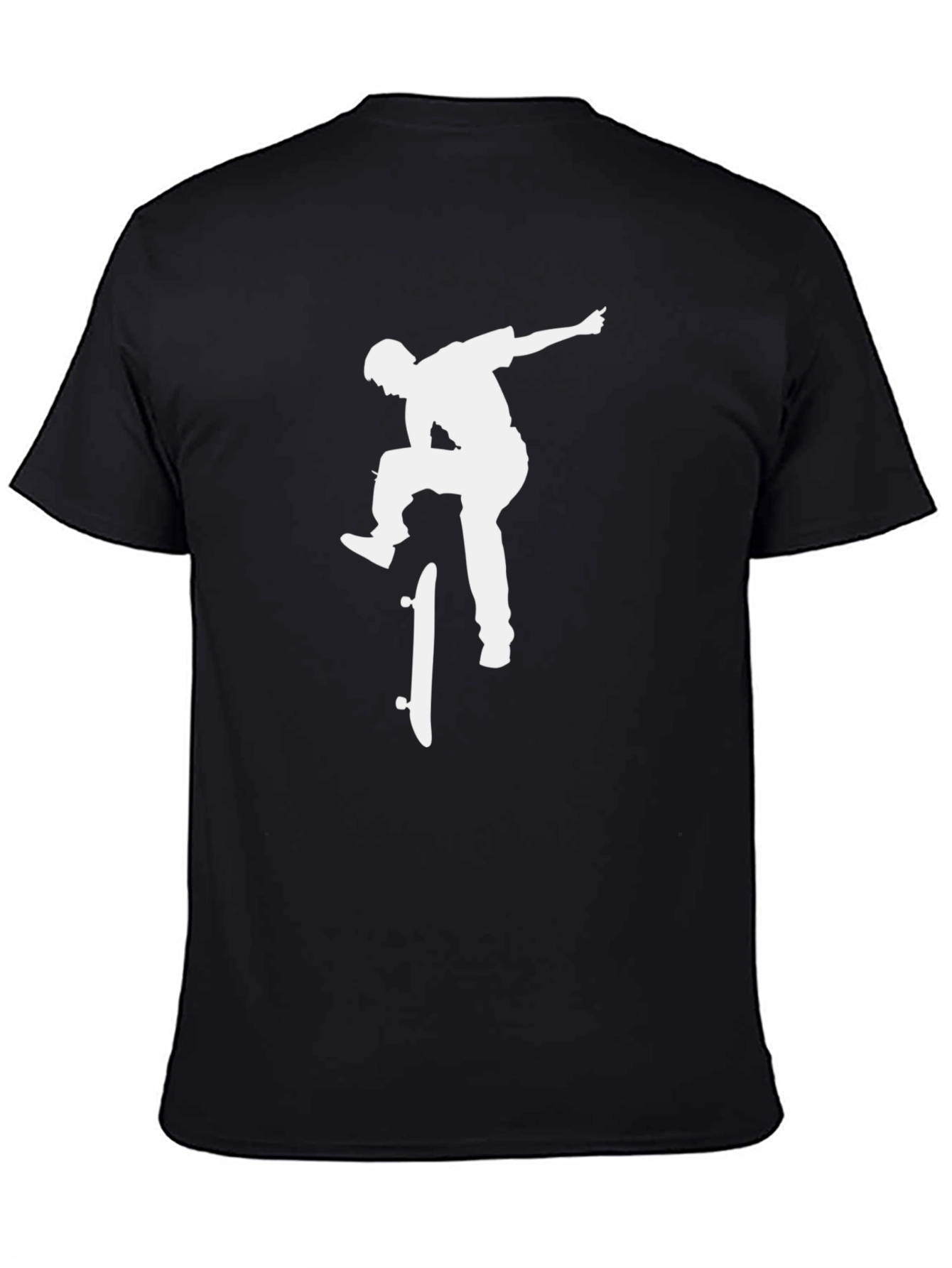 Skateboarder Graphic Tee - Black Cotton Blend