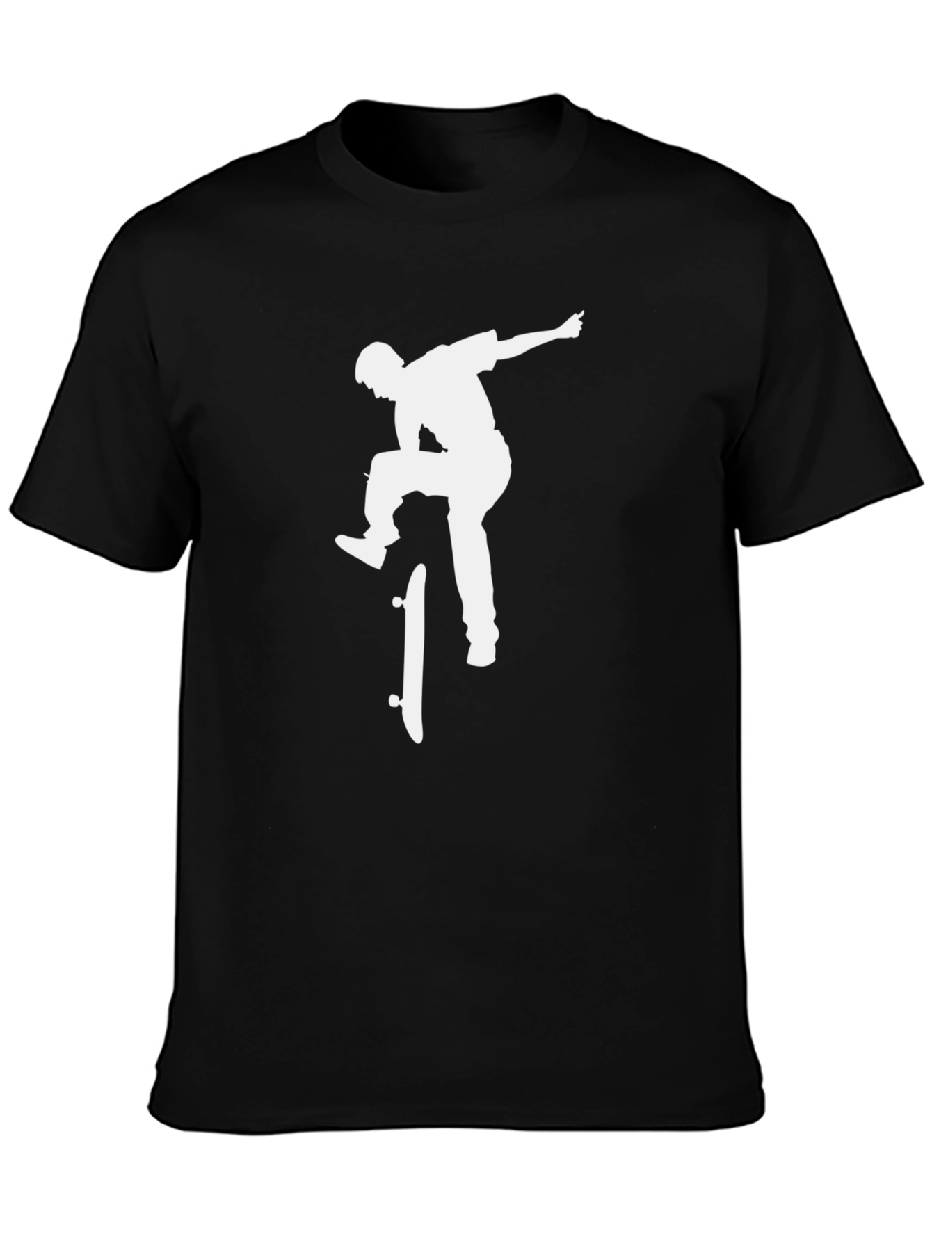 Skateboarder Graphic Tee - Black Cotton Blend