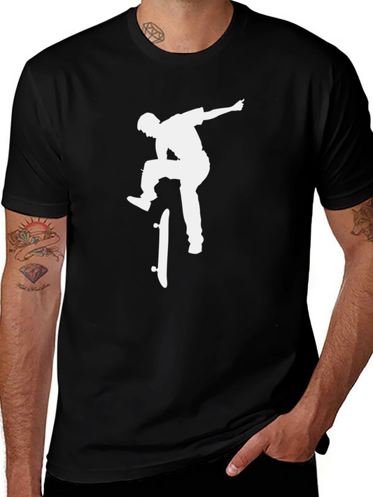 Skateboarder Graphic Tee - Black Cotton Blend