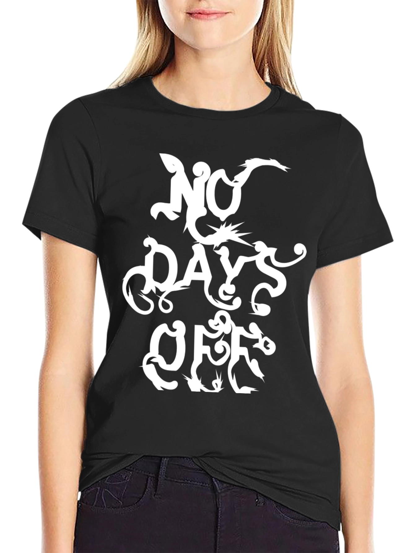 No Days Off Black Graphic Tee