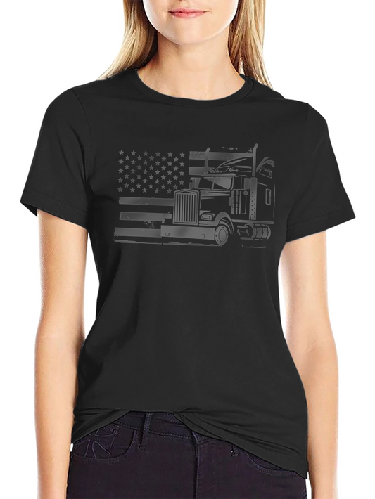 American Trucker T-Shirt - Patriotic Graphic Tee
