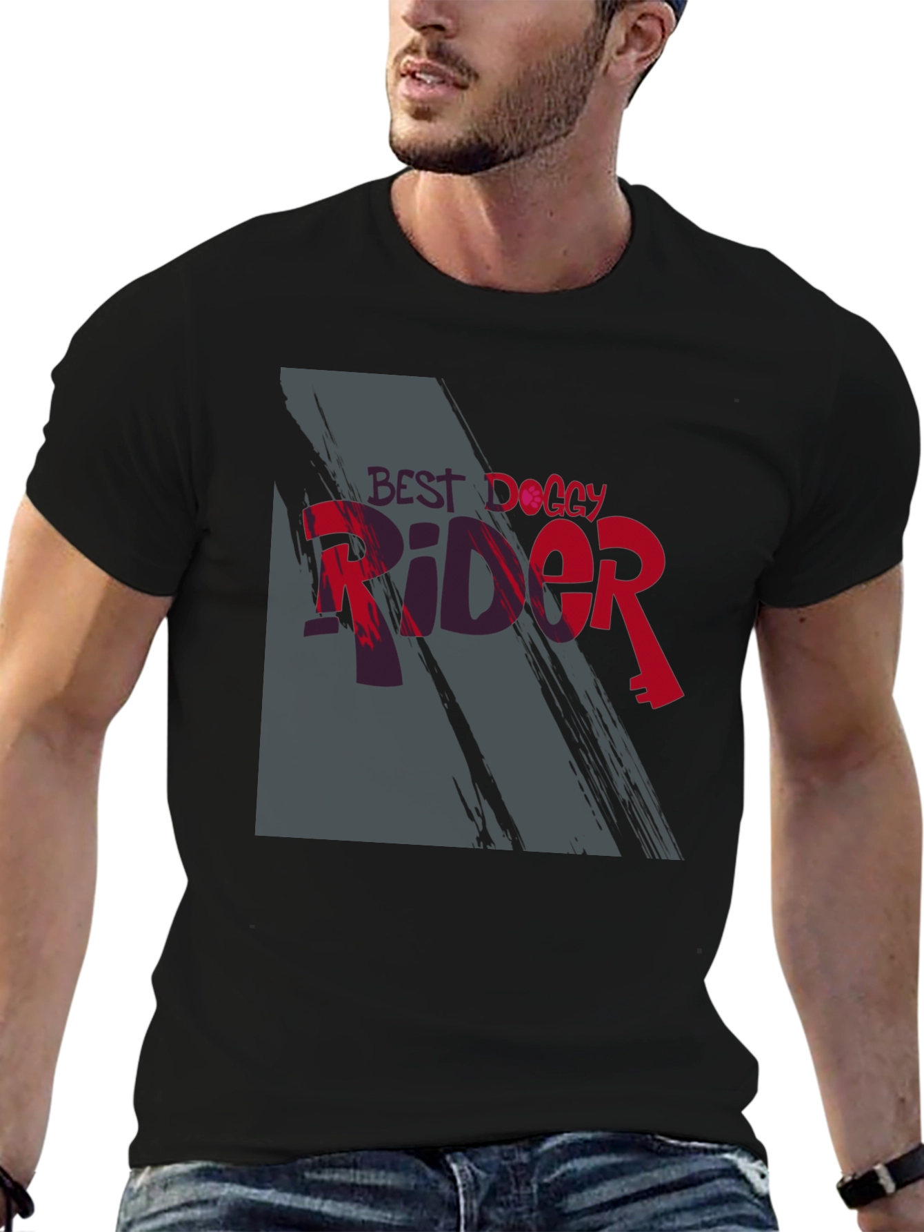Best Doggy Rider Graphic T-Shirt - Trendy Casual Wear