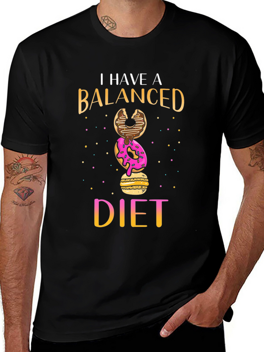 Balanced Diet Donut Stack Funny T-Shirt