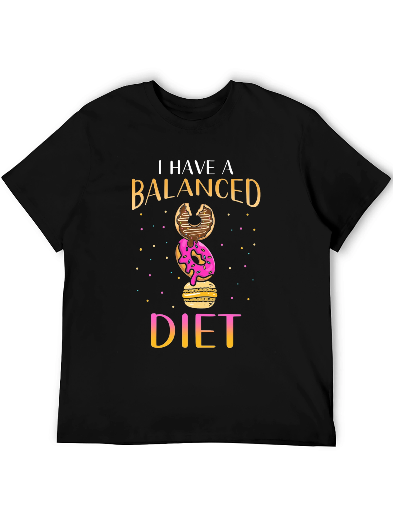 Balanced Diet Donut Stack Funny T-Shirt