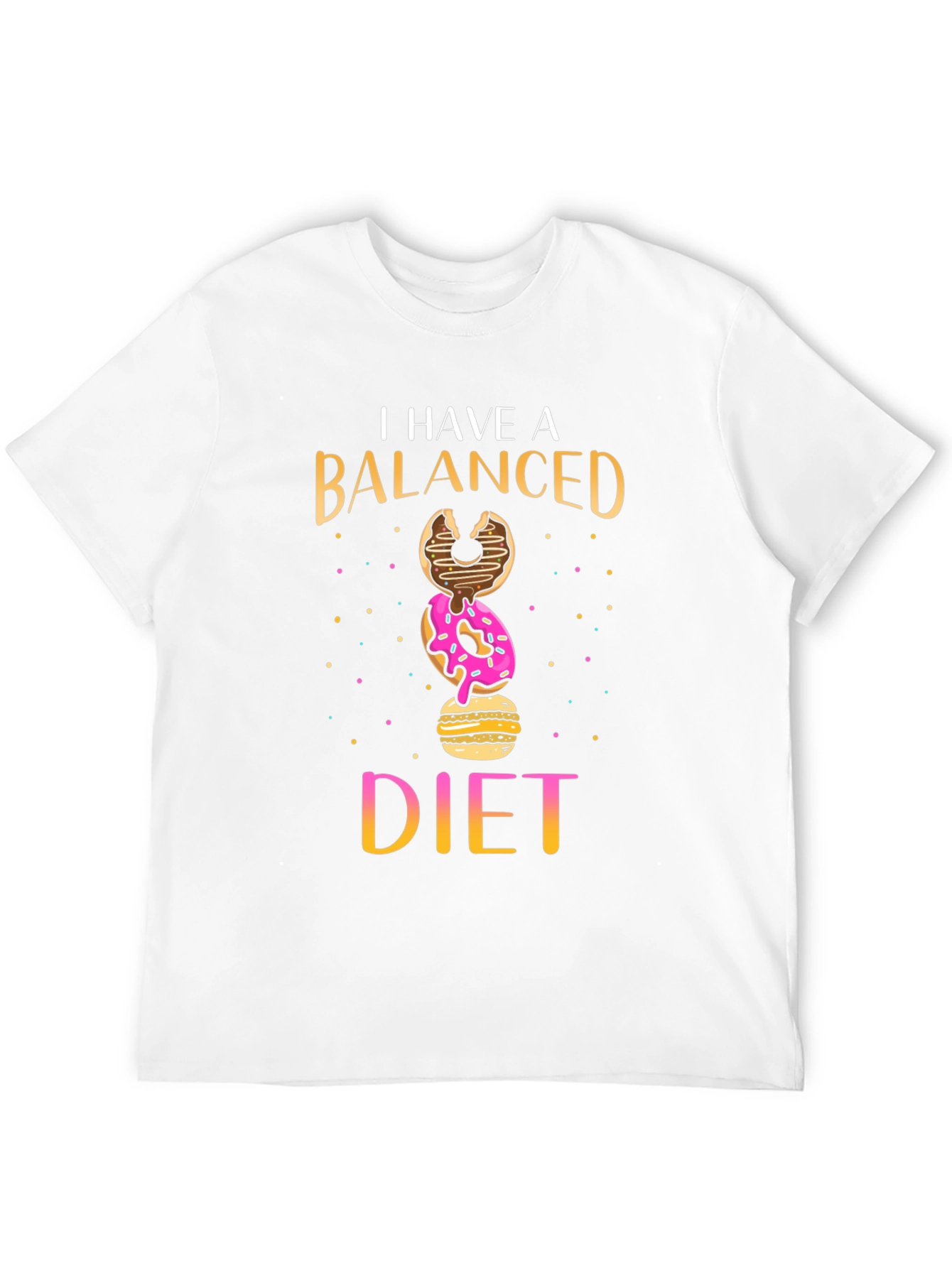 Balanced Diet Donut Stack Funny T-Shirt
