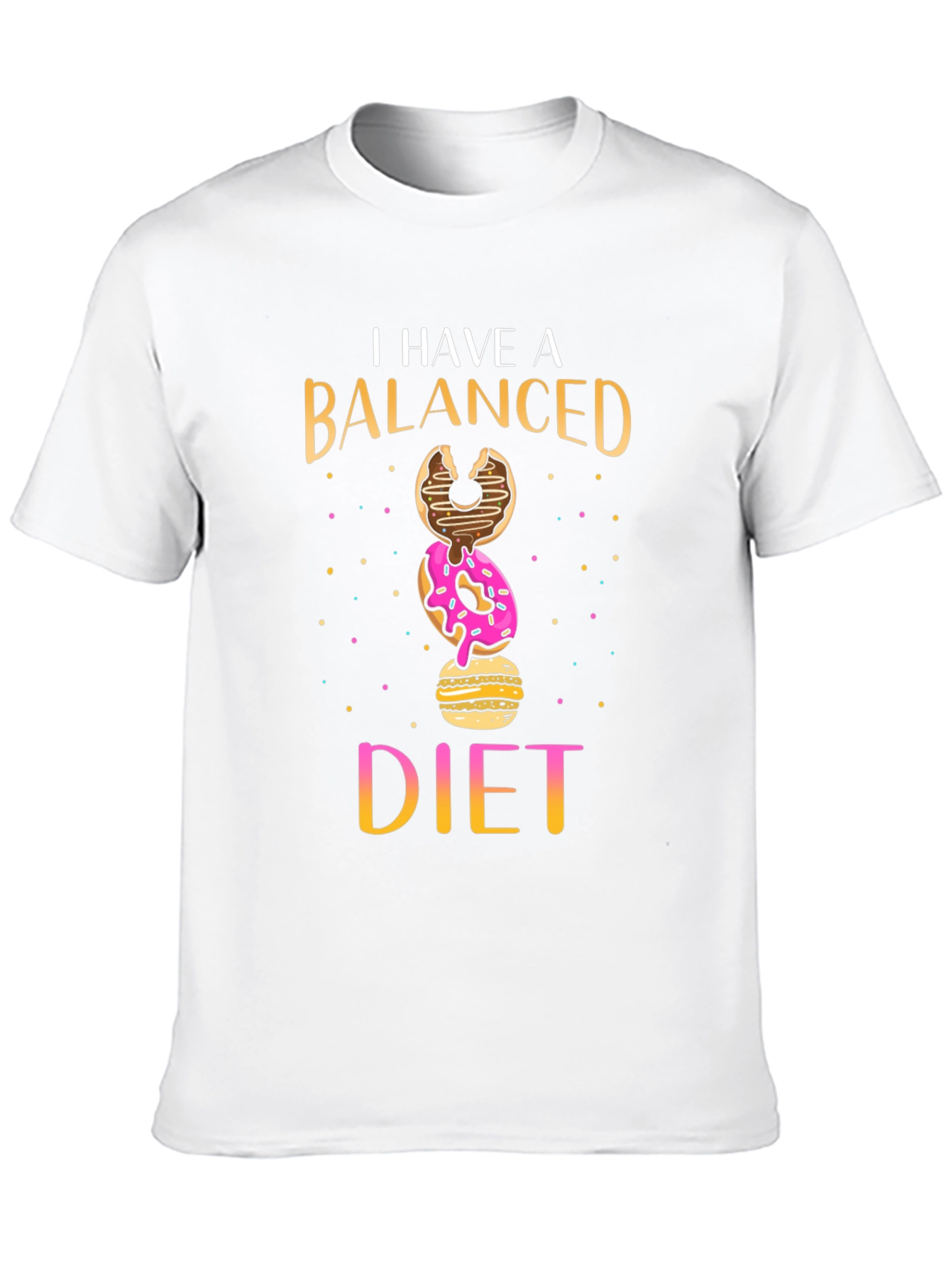 Balanced Diet Donut Stack Funny T-Shirt