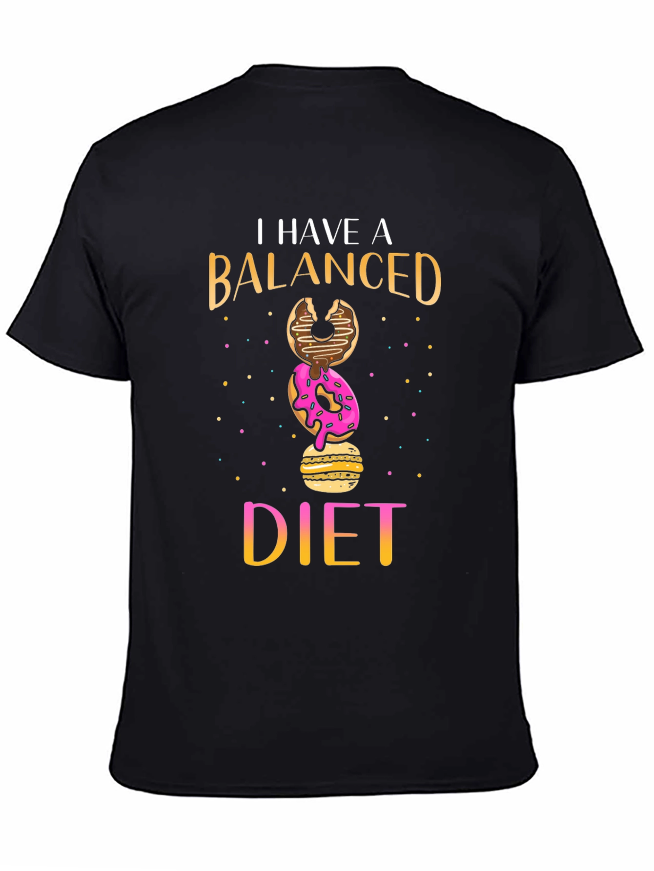 Balanced Diet Donut Stack Funny T-Shirt