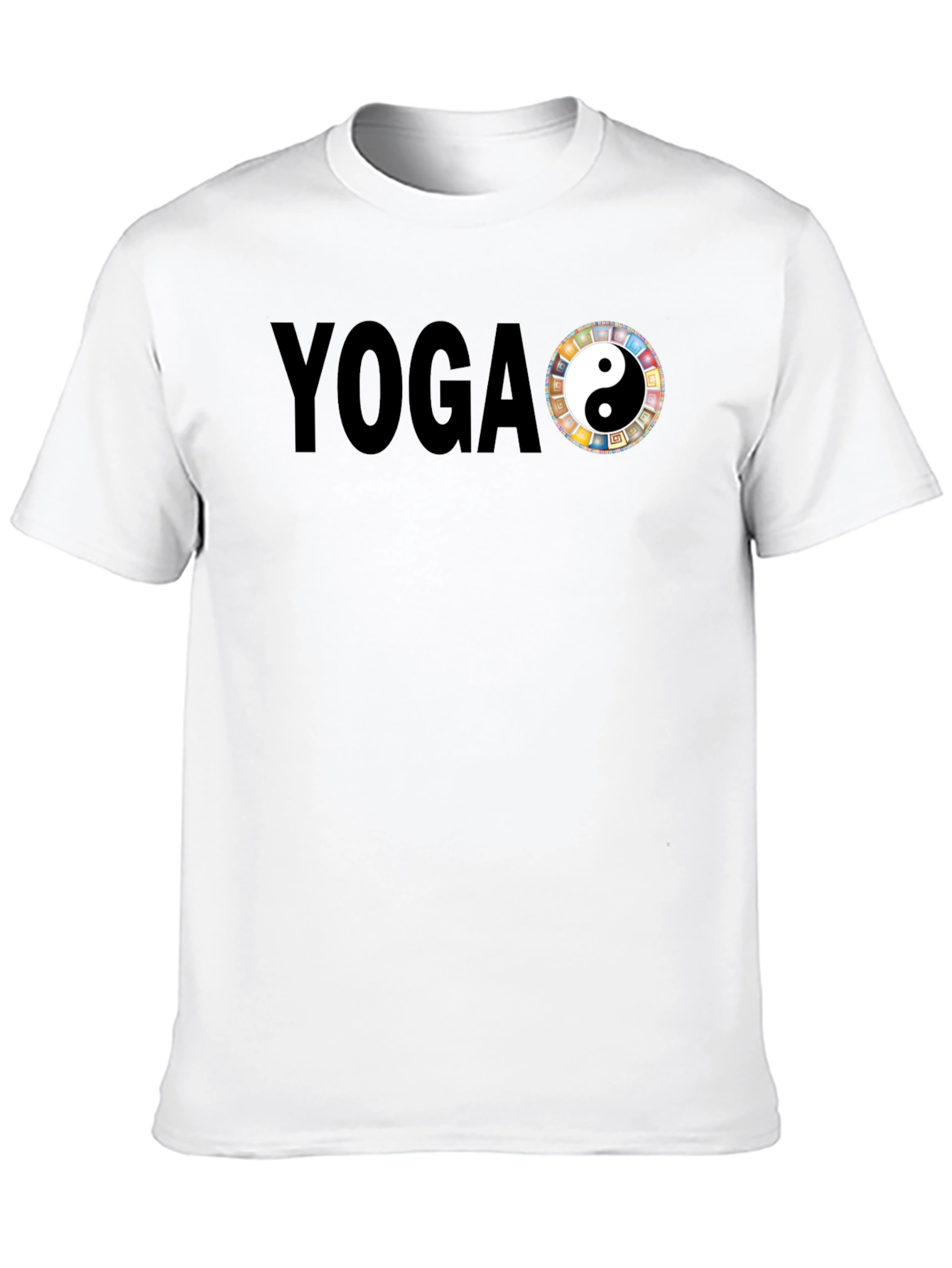 Yoga Yin Yang Graphic Tee - Black Cotton