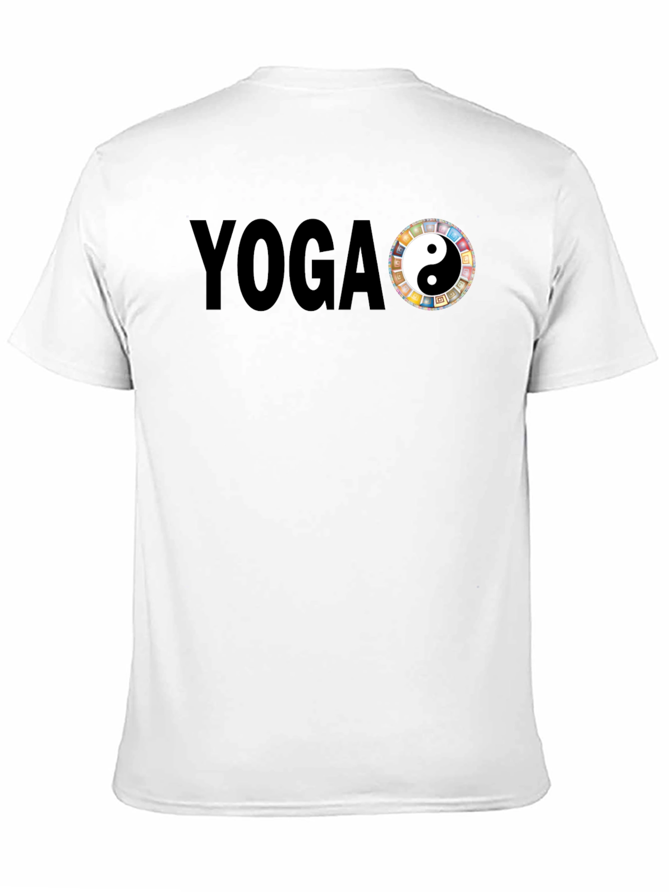 Yoga Yin Yang Graphic Tee - Black Cotton