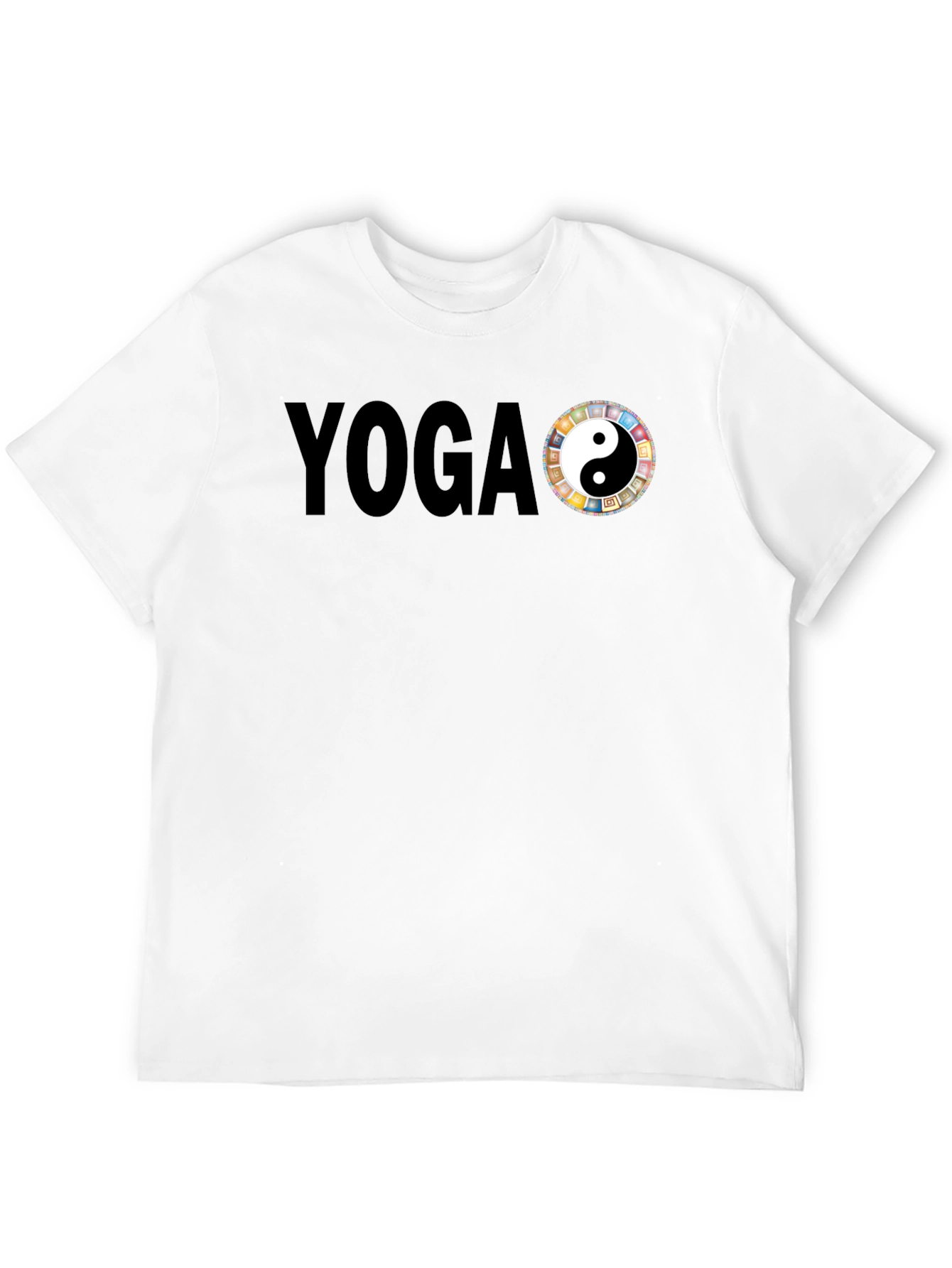 Yoga Yin Yang Graphic Tee - Black Cotton