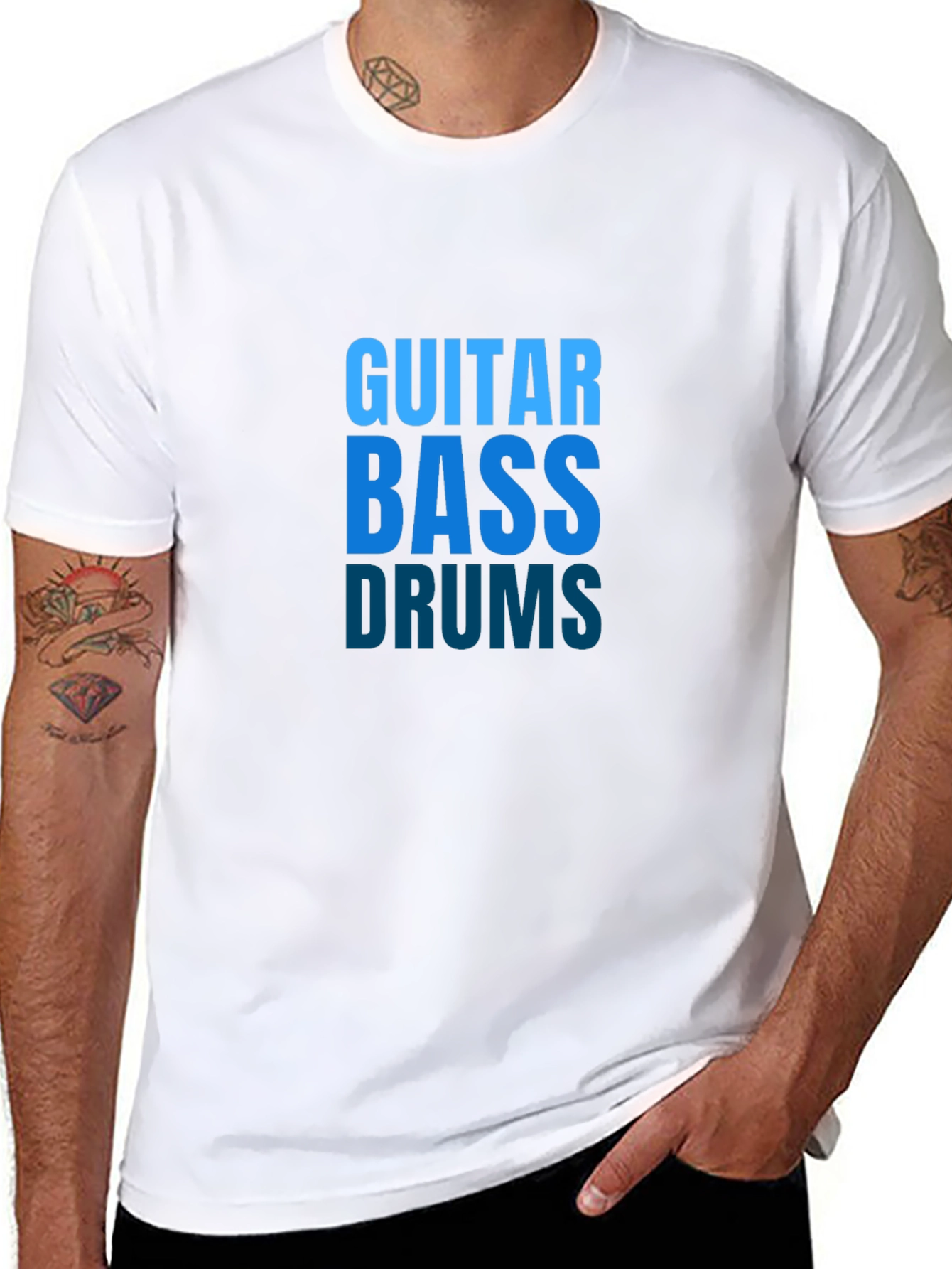 Guitar Bass Drums Music T-Shirt